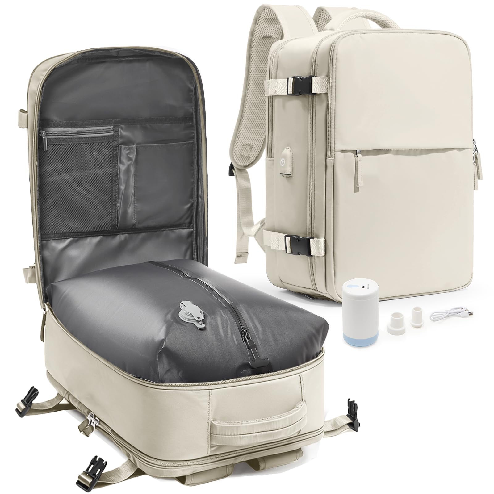 Amazon.co.jp: [sikazan] 60L 真空圧縮リュックサック メンズ向け 旅行